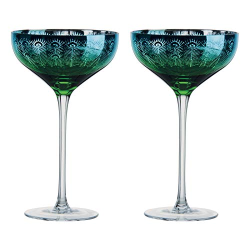 Set di 2 coppe da champagne stile pavone by Artland