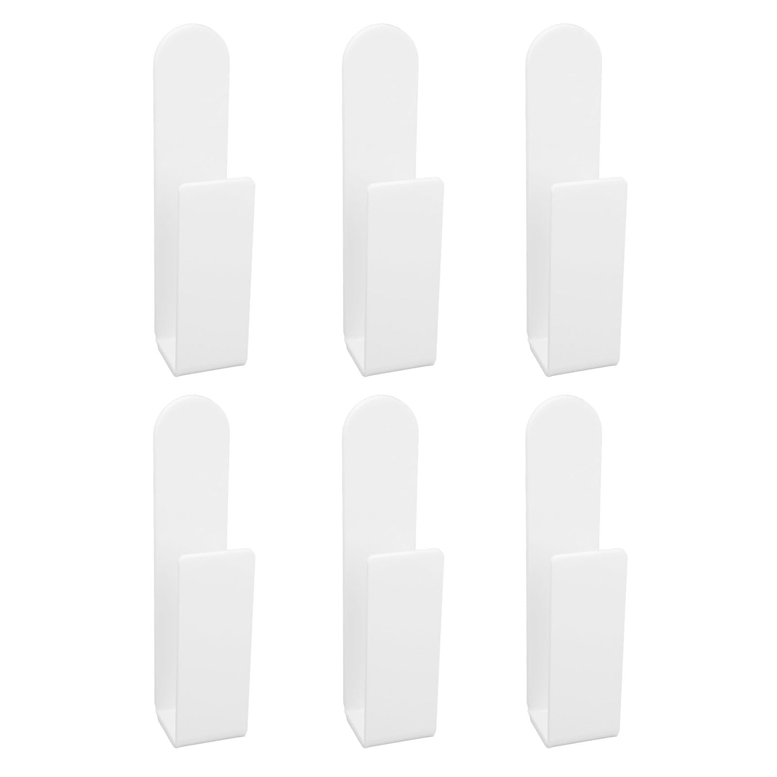 Supports à chapeaux pour casquettes de Baseball, 6 pièces, support mural en acrylique auto-adhésif, support de rangement pour chapeaux, crochet mural pour porte de placard (Blanc)