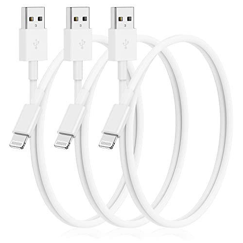 3Pack for [Apple MFi Certified] iPhone Charging Cable 0.3M-Lightning to USB Cable Wire - 1Feet iPhone USB Charger Cords for Appe iPhone 14 13 12Pro/Pro Max/Xs XR