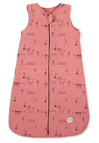Musselin-Schlafsack 110cm Emmis Garden rot
