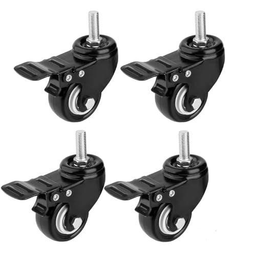 Roulettes pivotantes robustes M12 de 1.5 pouce avec frein pour meuble