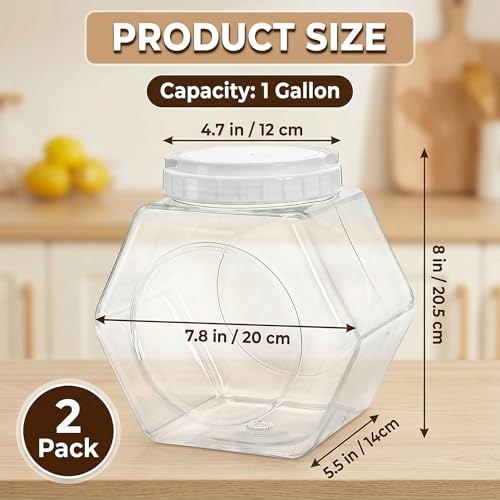 Tarros de plástico para dulces transparentes con forma hexagonal y tapas de rosca herméticas 3