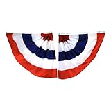 Annin Flagmakers American Flag Pleated Half Fans Bunting Decorations, 3 x 3 Feet (Model 482100) 100% MADE in USA