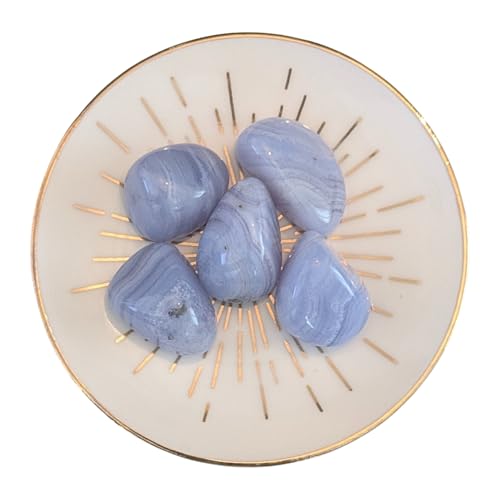 Image of 1x Blue Lace Agate Crystal Tumbled Stone 15-25mm, Rare Gemstone, Gemstones, Friendship Crystal, Genuine Crystals, Ethically Sourced Crystals, UK Crystal Shop