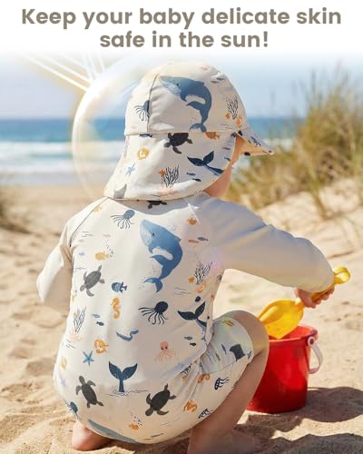 WYTbaby Baby Badeanzug Einteiler Uv Kleidung Baby Langarm Uv Schutzkleidung für Baby Junge 12-18 Monate