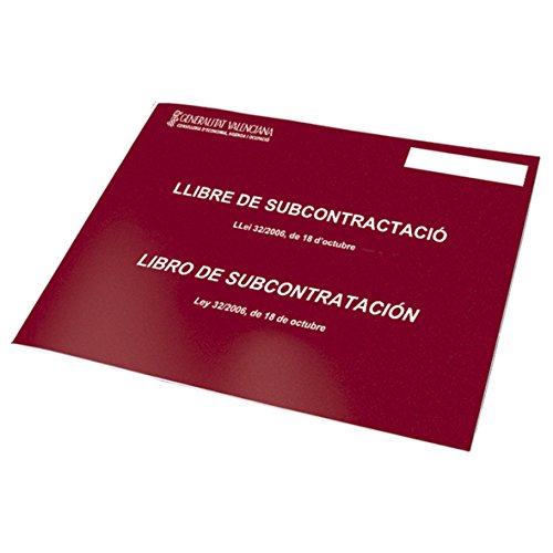 Dohe - Libro de subcontratación - Castellano y Valenciano - Tamaño A4 apaisado (21x29,7 cm) - 10 hojas numeradas y autocopiativas - Material de oficina