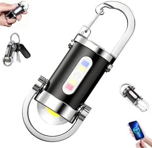 Mini Lampe Torche Porte-Clés 1200 Lm – Rechargeable USB-C, 5 Modes, IPX7, Alliage Aluminium