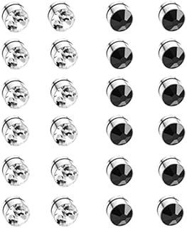 ADRAMATA 12 Pairs Magnetic Earrings for Men Women Fake Earrings Non Pierced Jewellery Colorful Mens Earrings Round Crystal Stud Earrings Set Magnet Earrings Magnetic Stud Earrings for Girls Boys