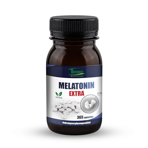 FUTURES NUTRITION Melatonin Tabletten 0 5 mg pro Portion 365 vegane Mini-Tabletten Ohne Zusatzstoffe Gluten- und laktosefrei Laborgeprüftes Nahrungsergänzungsmittel