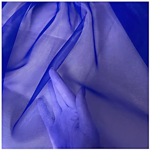 Image of MDS Pack of 45 Yard Bridal SOLID Sheer Organza Fabric Bolt for Wedding Dress ,Fashion, Crafts, Decorations Silky Shiny Organza 44aa‚¬A- Royal Blue
