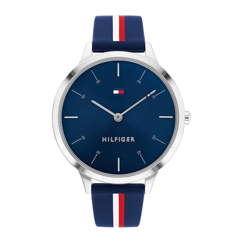 Tommy Hilfiger Analog Quarzuhr für Damen mit Blaues Silikonarmband - 1782499