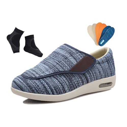 Orthopedic Diabetic Shoes, Mens Comfy Adjustable Breathable Mesh Diabetic Shoes, Fattening Swollen Feet Diabetic Edema Boots Slippers with Rubber Sole, for Swollen Feet Plantar Fasciitis - Main Image