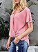HOTAPEI Ladies Blouses Casual Summer Cut Out Tie Sleeve Wrap V Neck Work Chiffon Short Sleeve Blouses for Women Fashion 2020 Loose Fit Tops Shirts Pink M