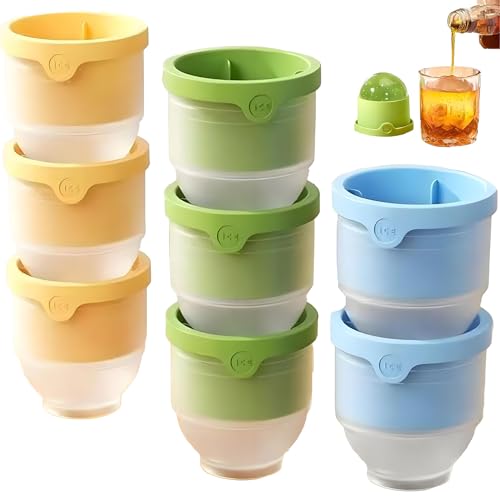 Eiswürfelform Groß mit Deckel - 8er Set XXL Eiskugelformer,...