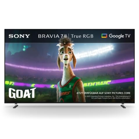 Sony BRAVIA 7 II True RGB Fernseher, 65 Zoll, 4K-Smart-TV (Google TV), RGB-LED, XR Prozessor mit KI-Technologie, 120-Hz-Fernseher mit Dolby Vision/Atmos, PS5-kompatibel, Modell 2026 – Schwarz