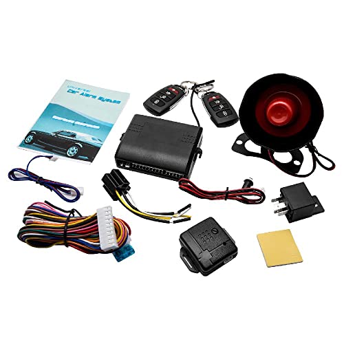 Riloer 12V Car Burglar Protection System, Universal Remote Control Security Alarm Pack, for Antomative Electric Pneumatic Central Door Locking System