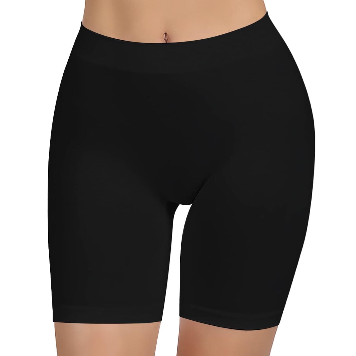 Women’s Premium Cotton Spandex Mid Waist High Coverage Shorties – Stretchy Gym & Cycling Tights