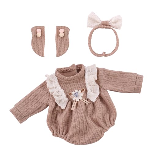 Opiniones de Peleles para Bebé , listamos los 10 mejores. 45 BABESIDE - Juego de 3 accesorios de ropa para muñecas de bebé de 12 a 16 pulgadas, pelele de punto, diadema de lazo y calcetines, ropa y accesorios para muñecas de bebé