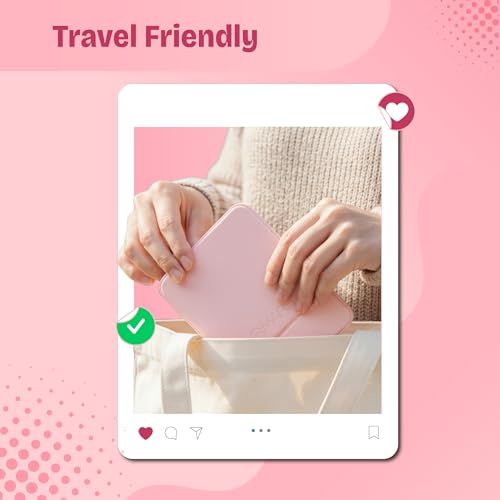 Image of MARS Foldie-Portable Makeup Mirror with Adjustable Stand | HD Frameless Beveled Design | Travel-Friendly PU Leather Vanity Mirror for Desk, Dresser & Bathroom (Cream)