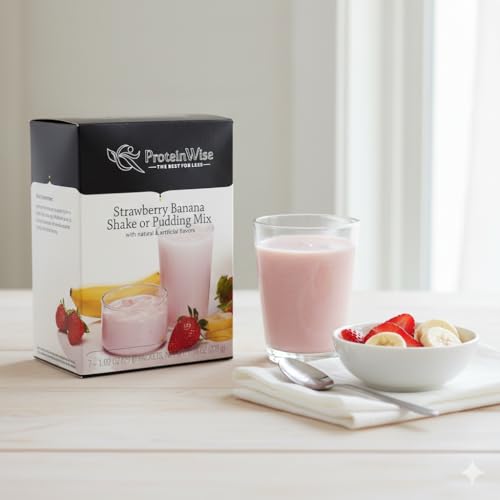 Image of ProteinWise - Strawberry Banana Meal Replacement Shake or Pudding Mix - 7 /Box