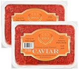 Malossol Red Caviar Salmon Roe 2 PACK, 17.6 oz. Each (Total 1 Kg) Wild Caught USA, 1000 Grams (2.2 lbs) Wild Coho Salmon Caviar, Ikura
