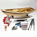 Midwest Dinghy Wooden Ship Model Building Kit for Adults DIY Woodcraft Self Assembly - Complete Kit for Adults with Tools, Paint, and Glue Included