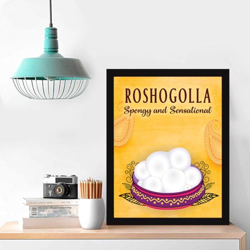 Image of Chaka Chaundh - Rasgulla Quotes Frames - methai Quotes with Frames - sweet Quotess Wall Frames - dessert Quotess for Poster Decor - (14 X 11 Inches)