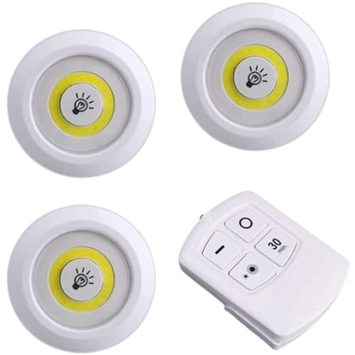Kit 3 Lâmpadas Luminária LED Controle Sem Fio Brilho Ajustável Timer Ideal Para Qualquer Ambiente In