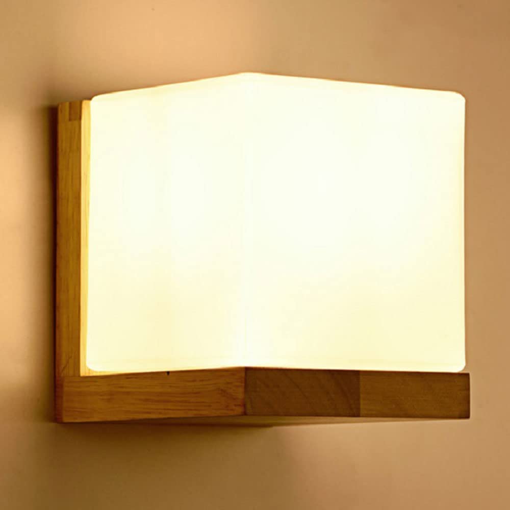 Lámpara de Pared de Roble E27 para Iluminar Espacios Pequeños de Noche