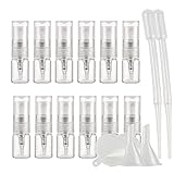 ✈【LIEFERMENGE】---  10 stück 2ml Leere klarglas pump-zerstäuber + 1 stück trichter, 1 stück 1ml tropfer.