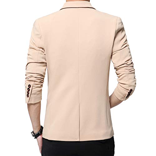 Jaqueta Blazer Masculina com Um Botão de Ajuste Slim Geek Lighting, A-khaki, X-Small