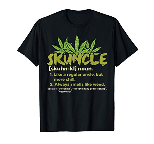 Uomo Skuncle Uncle Weed Cannabis Funny 420 THC Stoner Men Gift Maglietta