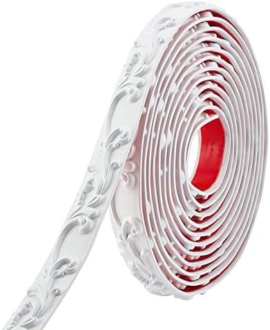 NBEADS Flexible Molding Trim Self Adhesive, 5m Long Peel and Waterproof Wall Trim Corner Line Adhesive Border for Home, Mirror, Cabinet Edge, Door Frame Decoration, White