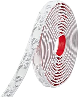 NBEADS Flexible Molding Trim Self Adhesive, 5m Long Peel and Waterproof Wall Trim Corner Line Adhesive Border for Home, Mirror, Cabinet Edge, Door Frame Decoration, White