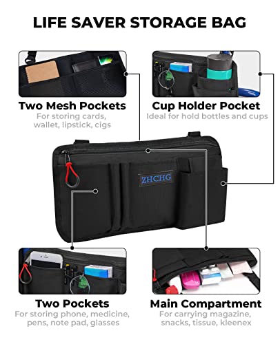 ZHCHG Wheelchair Side Bag with Cup Holder, Wheelchair Armrest Pouch Accessories for Walker, Rollator, Electric Scooter Wheelchairs, Ideal Gift for Mother\'s Day & Father\'s Day - Thumbnail 3