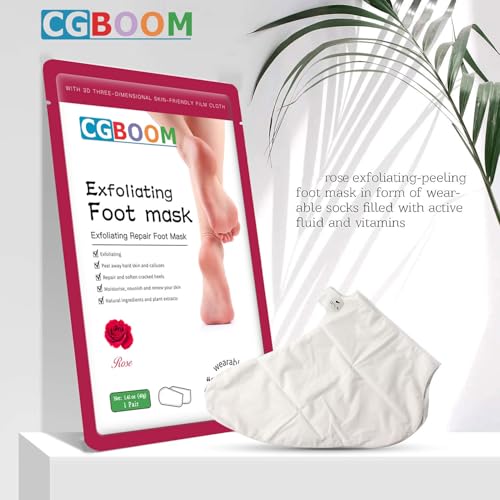 5 pares de máscaras para pies, mascarilla nutritiva para eliminar callos y piel muerta, antienvejecimiento, exfoliante para pies, calcetines, exfoliante para pies y spa, para mujeres y hombres, estilo - imagen 4