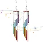2 Pack Chimes pour l'extérieur avec 12 Tubes en alliage d'aluminium et crochet, Décoration Cadeau commémoratif pour jardin extérieur de patio maison