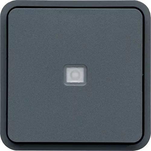 Hager Cubyko – Poussoir Inverseur étanche avec indicateur lumineux Gris