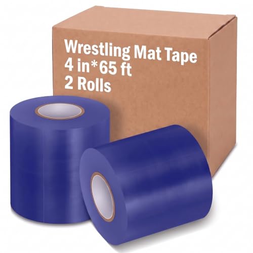 Pangda Wrestling Mat Tape 3/4 Inch for Exercise, 4'', Royal Blue, 2 Rolls