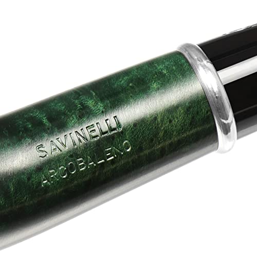Savinelli Arcobaleno Green Tobacco Pipe - Italian Made Naturally Stained Hand Crafted Tobacco Pipes, Briar Wood Tobacco Pipe That Uses Optional 6Mm Filters (Green, 606 Ks) #TOP6