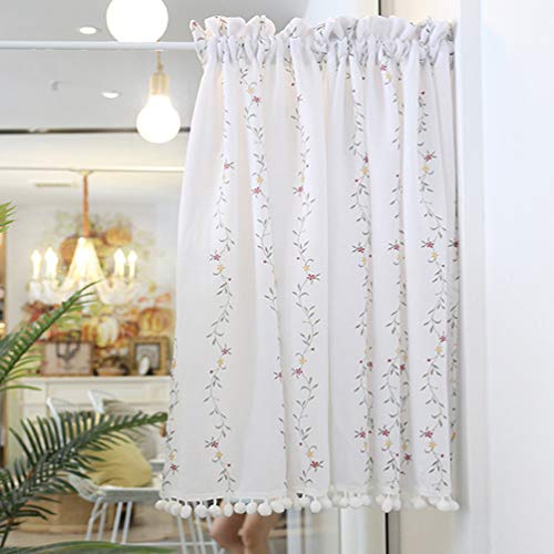 Cortina de medio panel de decoración moderna hecha a mano en algodón blanco premium 3