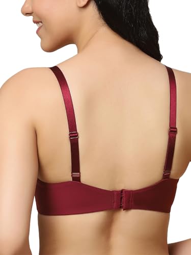 Image of Triumph T-Shirt Bra For Women Wired Padded Body Make-Up Series Seamless Everyday Lingerie Lycra Xtra Fine Breathable Fabric Second-Skin Smooth 3 /4 Cup Support Invisible Underwire Pack Of 1