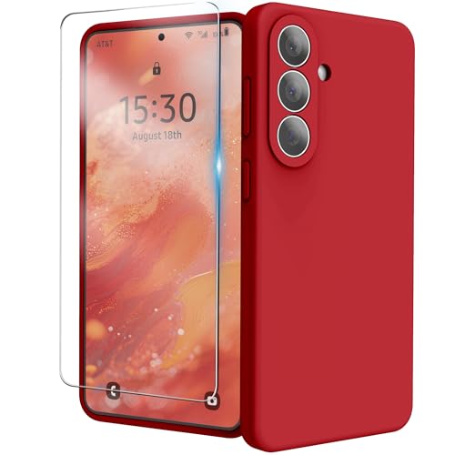 INGIDO for Samsung Galaxy S26 Plus Case, Liquid Silicone Cover with Camera Protection Anti-Scratch Soft Microfiber Lining Shockproof Protective Phone Case for S26+ 6.7", Red