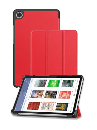 Étui de protection Nook Reading 8,7" rouge résistant aux rayures et support de lecture pliable