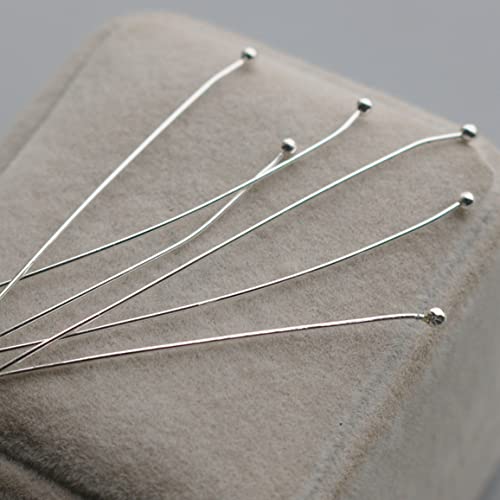 Fengzhao Jewelry Making Head Pins, 200Pcs 50Mm Platinum Silver Plated Brass Ball Head Pins For Earrings Jewelry Making Head Pins #TOP6