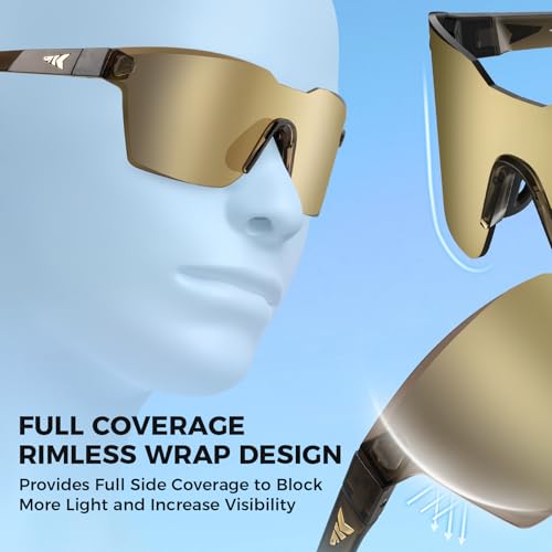 Image of KastKing Tarkio Polarized Fishing Sunglasses, One Piece PC Lens Rimless