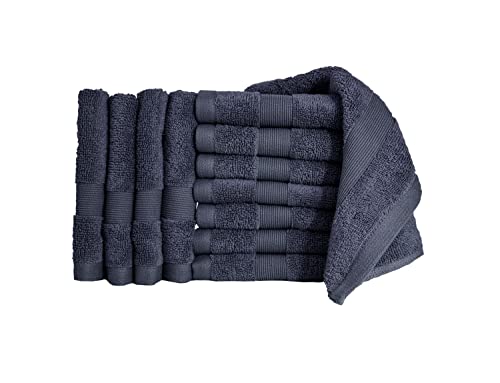 Bennett & Shea Home 12-Piece Luxury Washcloths, 100% Turkish Cotton Loops, Premium Towels for Bathroom, Highly Absorbent and Quick Dry Bath Towels, Extra Soft Towel Set, Night Sky