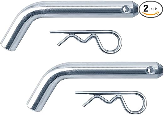 Heavy-Duty Trailer Hitch Pin & Clip with Grooved Head,Trailer Hitch Pin & Clip, 5/8-Inch Diameter,Fits 2-1/2 or 3-Inch Receiver(2Packs)