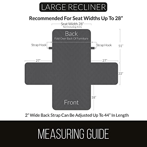 image for Sofa Shield Recliner Slip Cover with Patented Strap, Cushion Protector