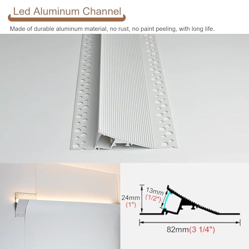 Canal lineal de aluminio para LED difusor de tira de riel y moldura de techo interior 4
